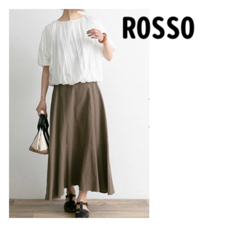 アーバンリサーチロッソ(URBAN RESEARCH ROSSO)の新品　ROSSO ロッソ　リネン切替フレアースカート ロングスカート(ロングスカート)