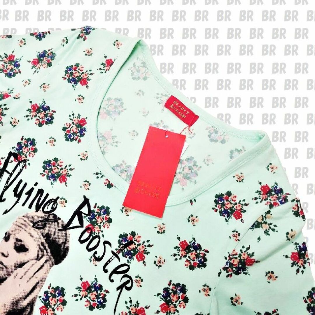 新品　【BEAUTY&CRASH】　ガールプリント　ロングＴシャツ　七分袖 レディースのトップス(Tシャツ(長袖/七分))の商品写真