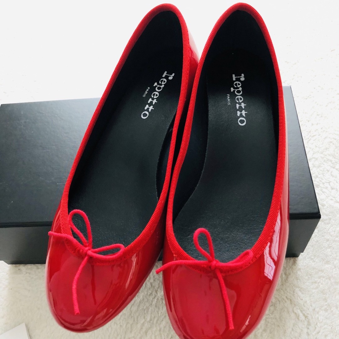 【正規品/美品(1回のみ使用)】repetto(エナメル赤)バレリーナ 1