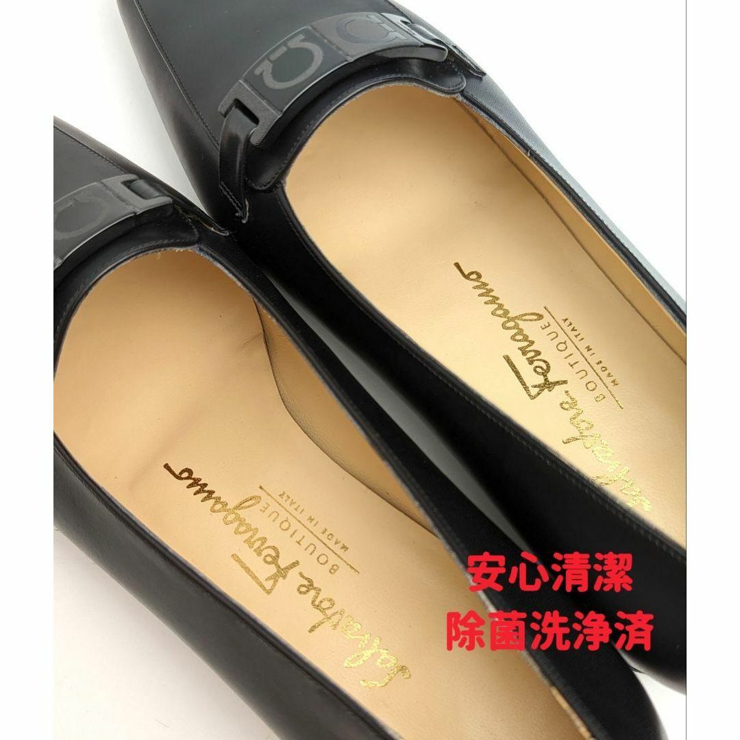 極美品✨SalvatoreFerragamoリボンパンプス 8C 24.5〜25