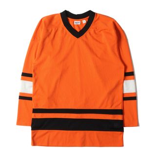 アンディフィーテッド(UNDEFEATED)のUNDEFEATED アンディフィーテッド サイズ:S メッシュ ホッケー ジャージ HOCKEY JERSEY オレンジ トップス カットソー ブランド【メンズ】【中古】【美品】(Tシャツ/カットソー(七分/長袖))