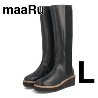 新品未使用 maaRu マアル 厚底サイドゴアロングブーツ ブラックLサイズ(ブーツ)