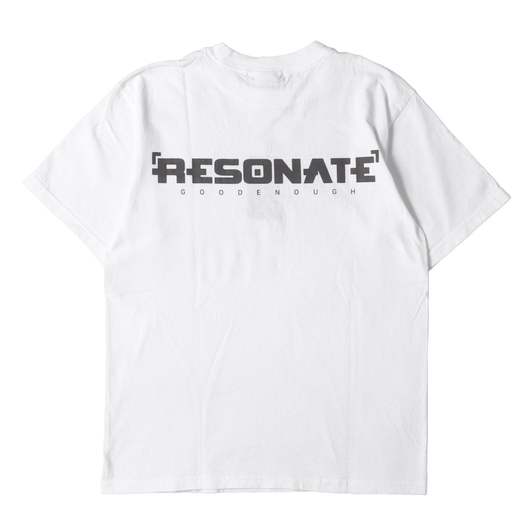 RESONATE GOODENOUGH リゾネイト グッドイナフ Tシャツ サイズ:M 00s リフレクターロゴ クルーネック 半袖 Tシャツ anvilボディ / USA製 ホワイト 白 トップス カットソー 【メンズ】【美品】