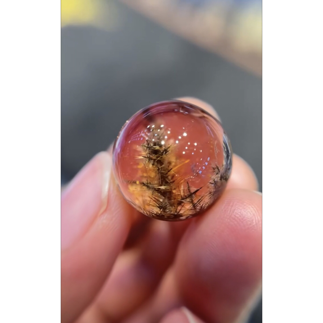 天然】フラワールチルオーツ 丸玉 16.7mm-