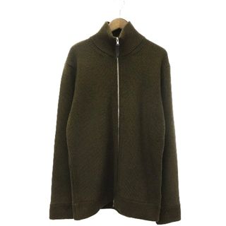 Maison Margiela4 14 メゾン マルジェラ 22AW コットンウール ドライバーズ ジップアップニットセーター ブラック L