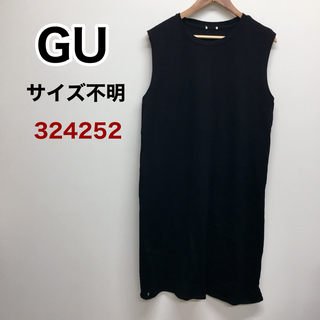 ジーユー(GU)のGU ノースリーブIラインワンピース　ブラック　324252 ※サイズは寸法参照(ロングワンピース/マキシワンピース)