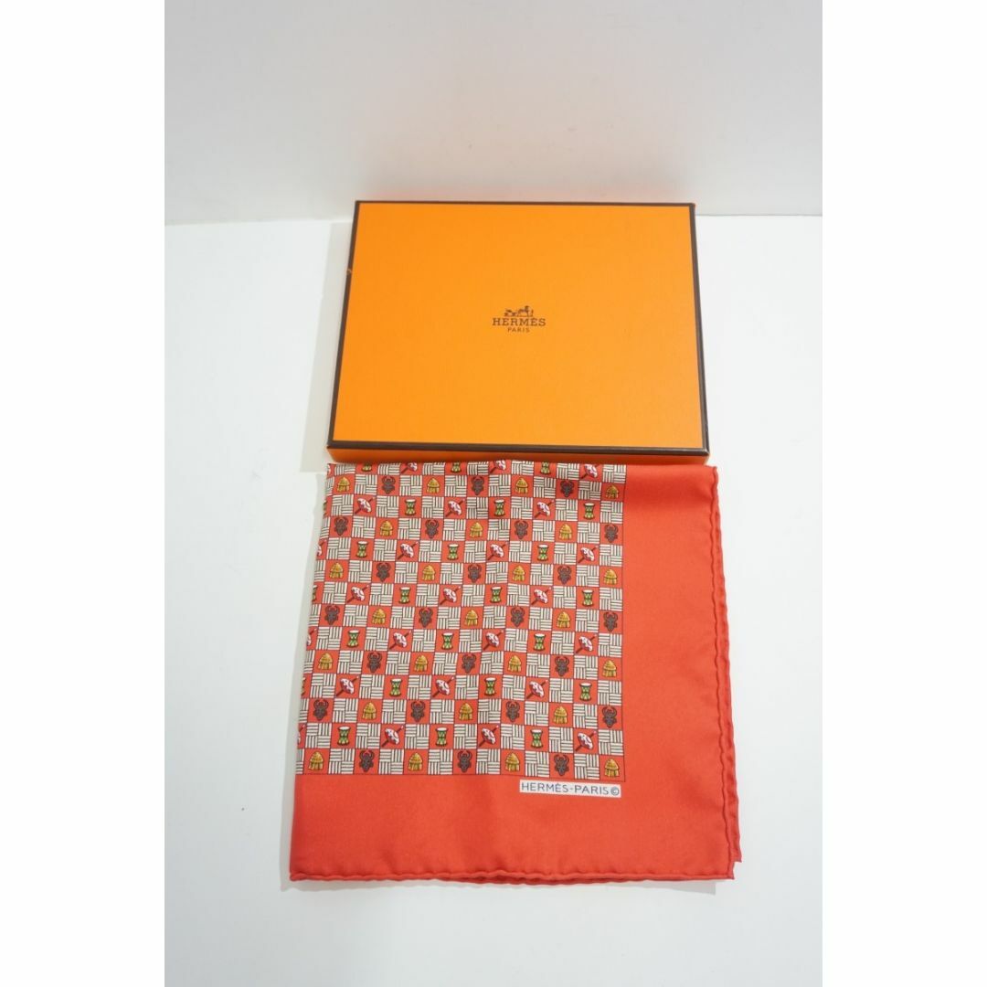 正規 美品 HERMES フランス製 プチカレ カレ スカーフ シルク424N▲