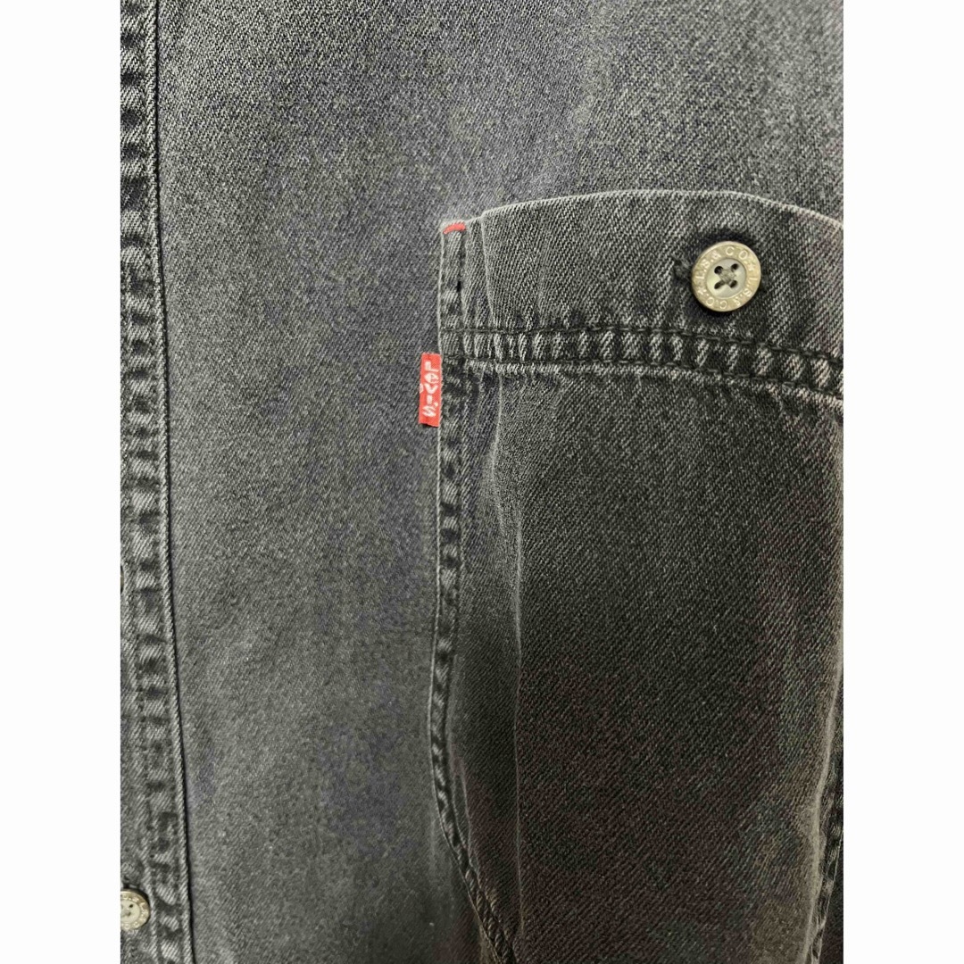 ビッグサイズ 90年代 Levi's リーバイス 長袖 ブラックデニムシャツ 4