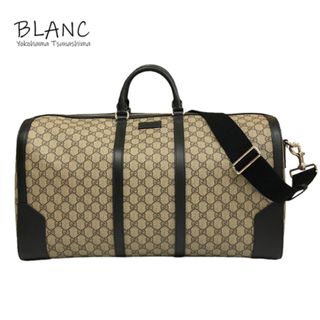 グッチ(Gucci)のグッチ GGスプリーム 2way ボストンバッグ GGスプリーム レザー ベージュ ブラック 406381 GUCCI 横浜BLANC(ボストンバッグ)