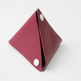 メゾンタクヤ サフィアーノレザー 三角形 コインケース 赤×青 小銭入 財布