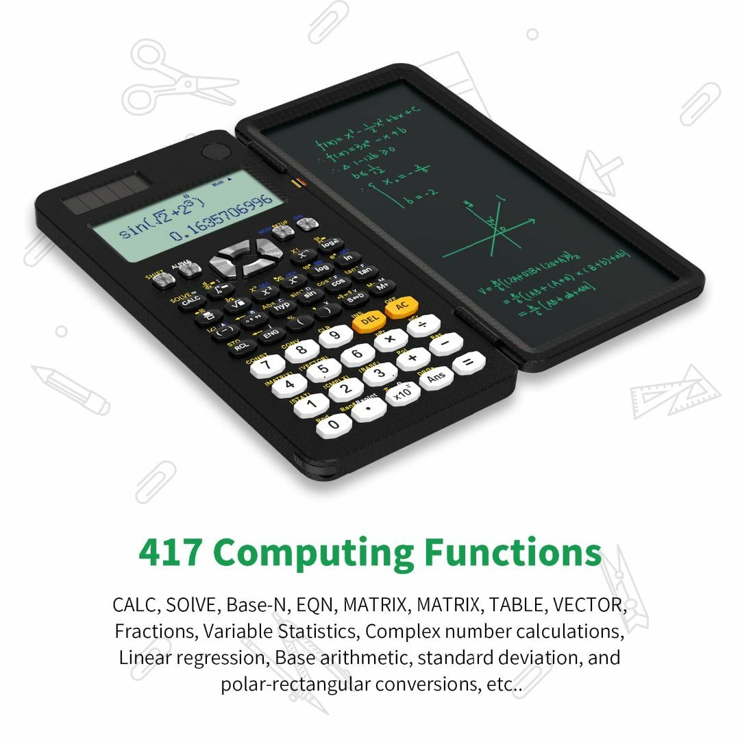 NEWYES 関数電卓 電卓付き電子メモパッド 417関数・機能 微分積分・統計 5