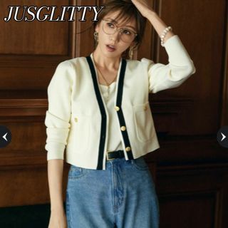 ジャスグリッティー(JUSGLITTY)の【美品】美香さん着用 JUSGLITTY ニットジャケットアンサンブル(アンサンブル)