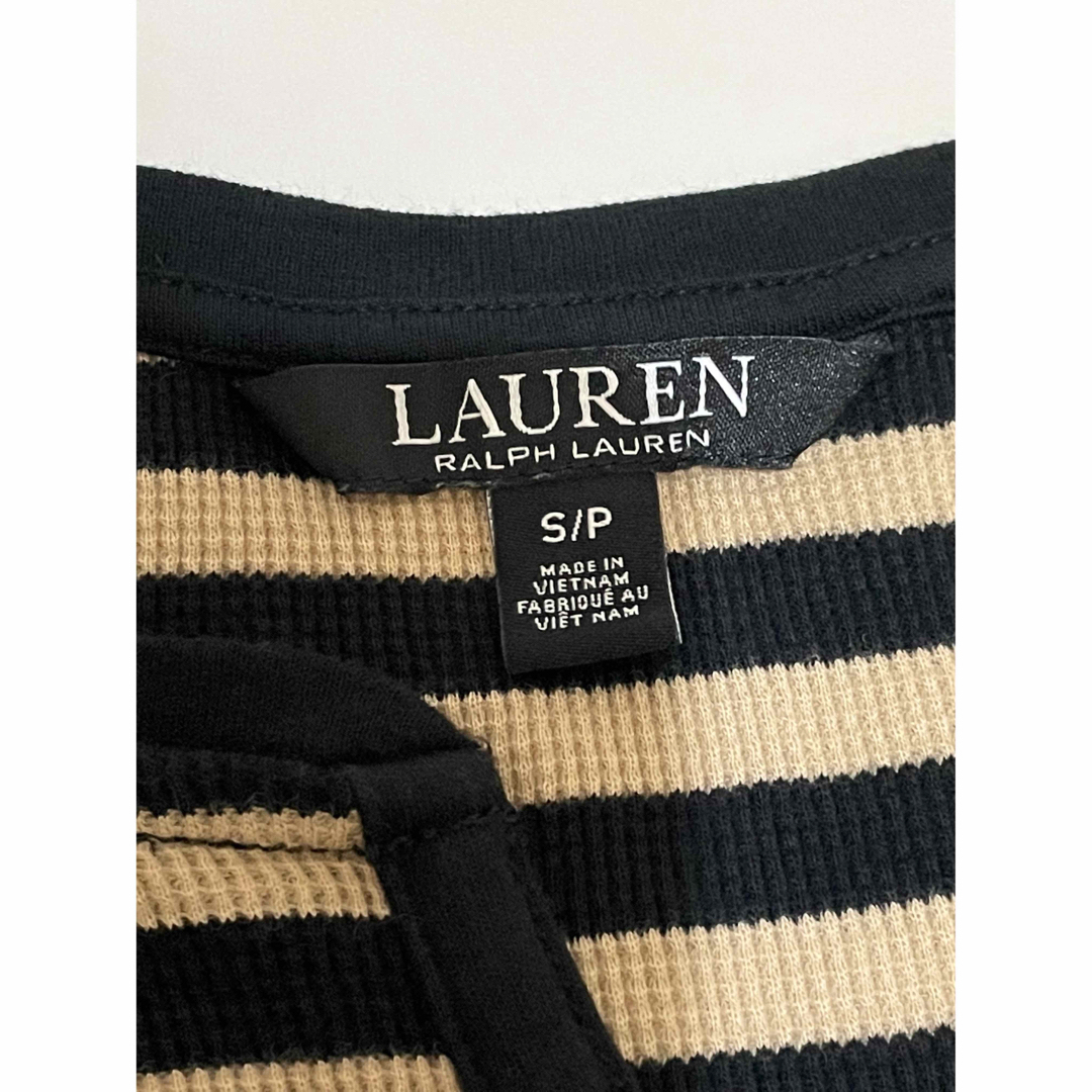 LAUREN RALPH LAUREN ワッフルボーダーワンピース