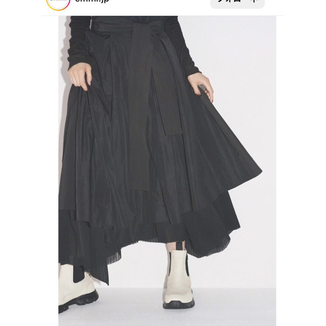 emmi(エミ)のemmi タフタプリーツコンビスカート レディースのスカート(ロングスカート)の商品写真
