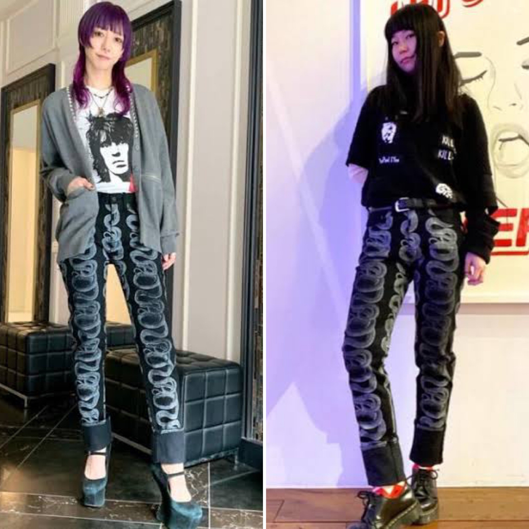 【HYSTERIC GLAMOUR】SNAKE LOOP柄 スキニーデニムパンツ