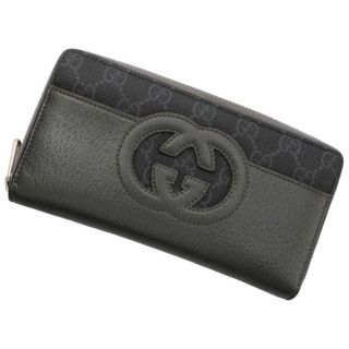 グッチ(Gucci)のグッチ 長財布 カットアウト インターロッキングG レザー 701423 GUCCI 財布 メンズ グレー(長財布)