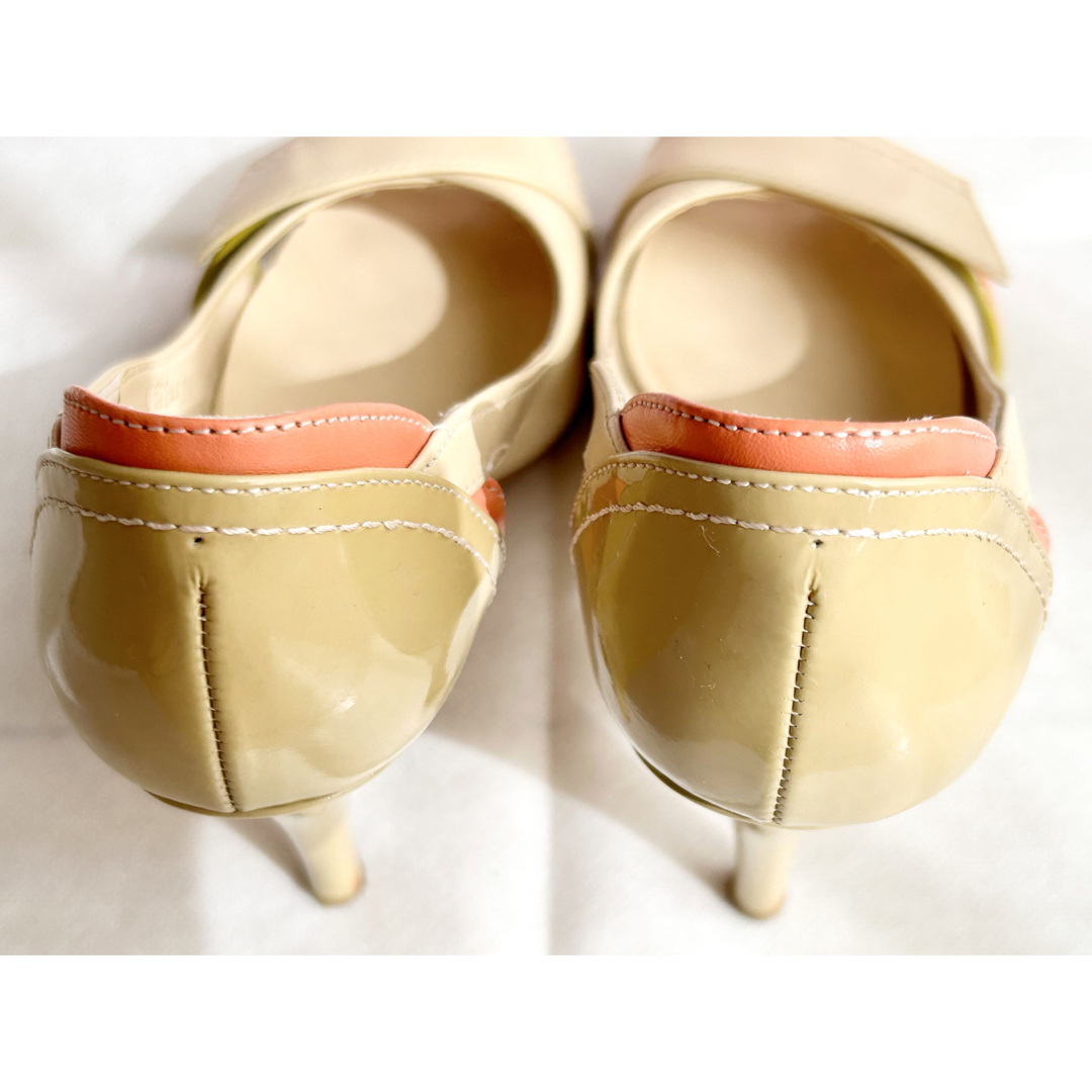 DIANA(ダイアナ)のDIANA　おしゃれ差し色♡ オープントゥパンプス　ベージュ　21.5 レディースの靴/シューズ(ハイヒール/パンプス)の商品写真