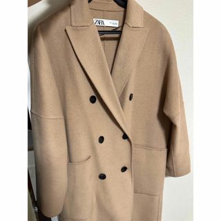 ザラ(ZARA)のZARA ウールロングコート　キャメル Sサイズ(ロングコート)