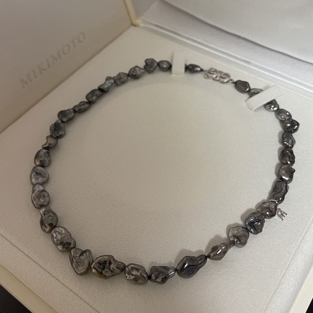 MIKIMOTO - 【超美品】ミキモト黒蝶バロックパールネックレスK18 42cm