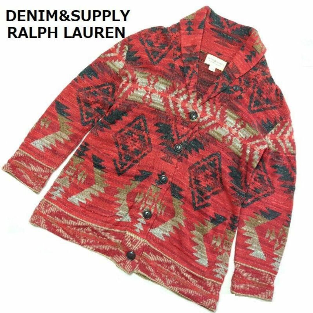 DENIM&SUPPLY カーディガン メンズ ニットセーター ネイティブ柄-
