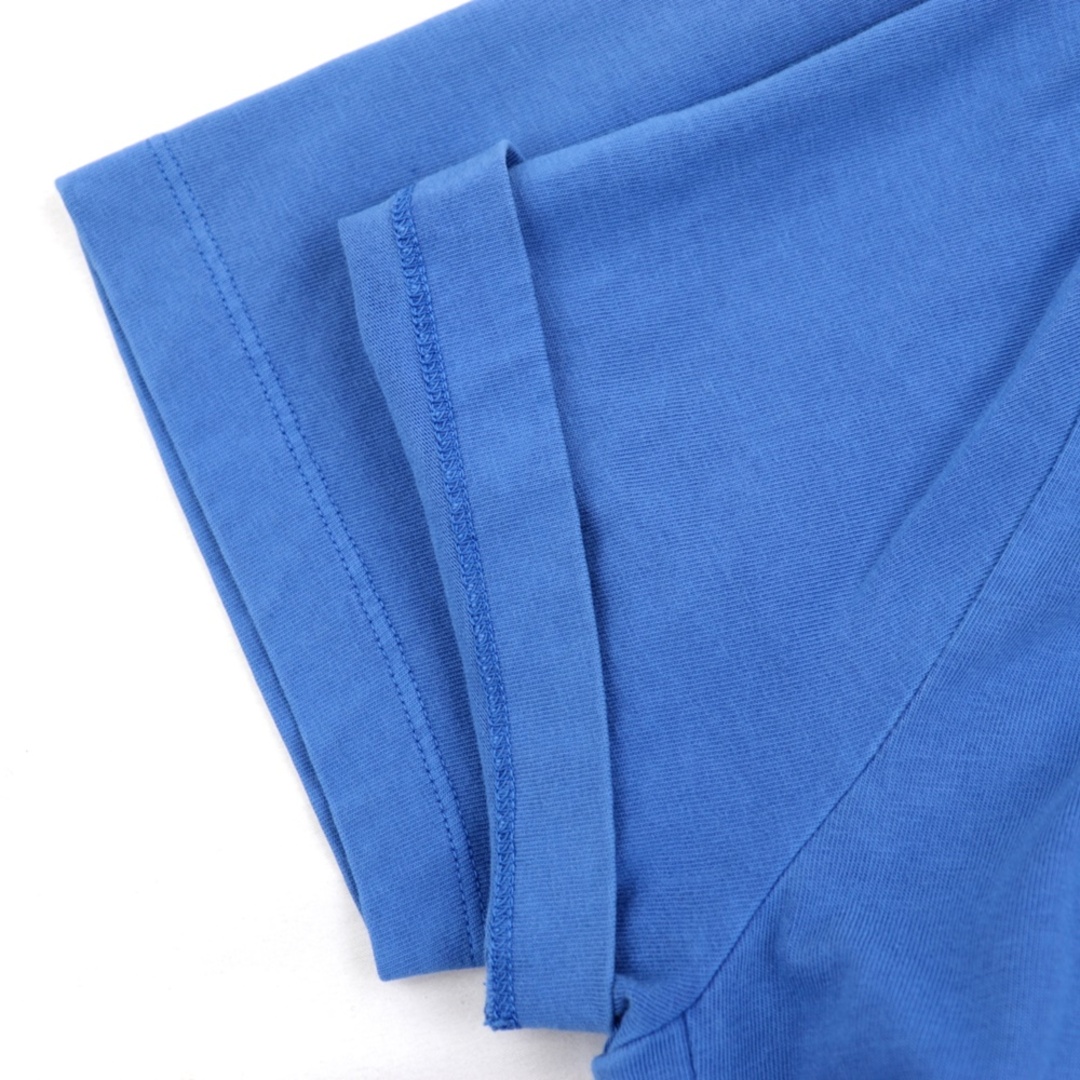 MONCLER(モンクレール)の美品 モンクレール 19年 サイドロゴ刺繍 半袖Ｔシャツ メンズ 青 M コットン MONCLER メンズのトップス(Tシャツ/カットソー(半袖/袖なし))の商品写真