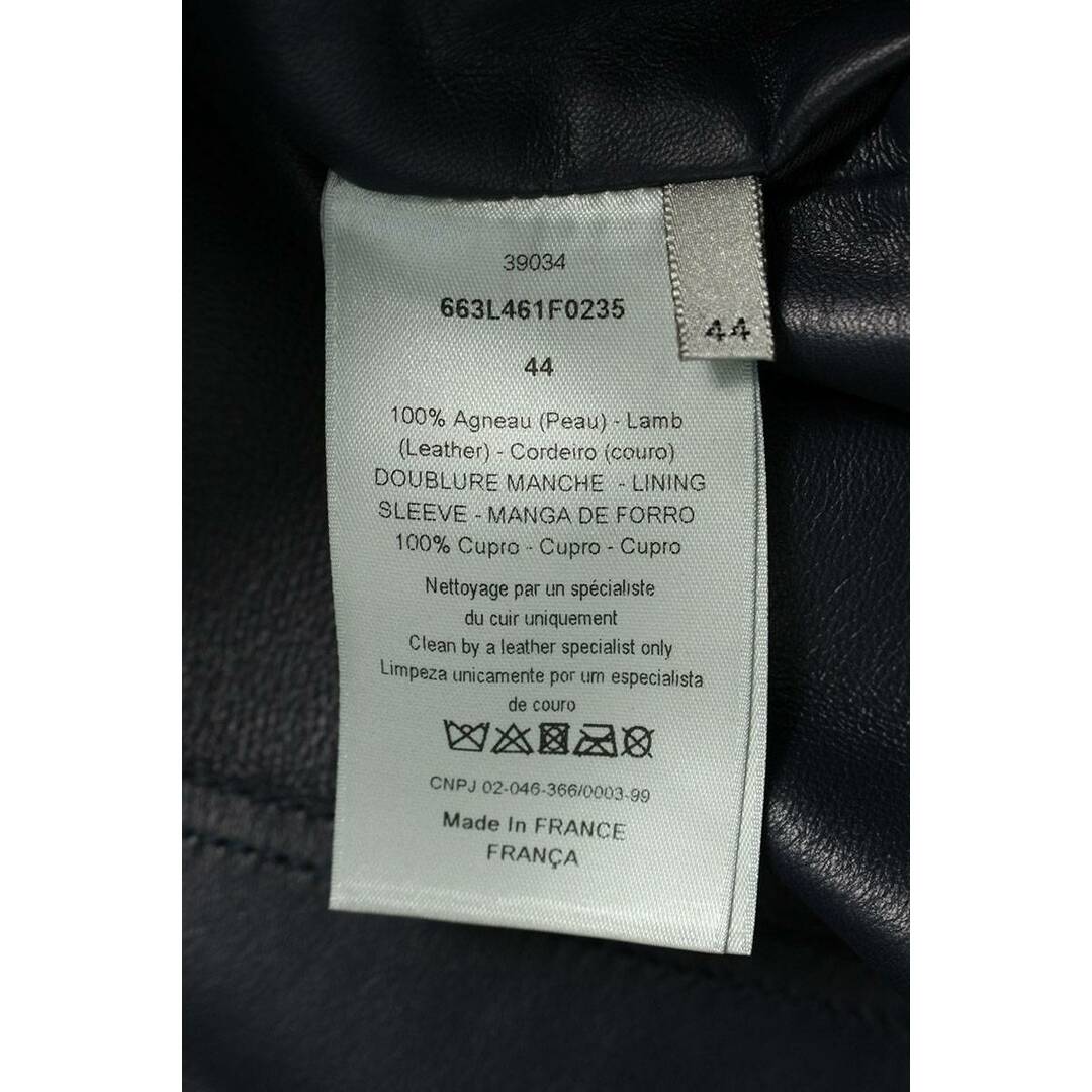 ディオールオム 16SS 663L461F0235 ジップアップシングルラムレザージャケット メンズ 44