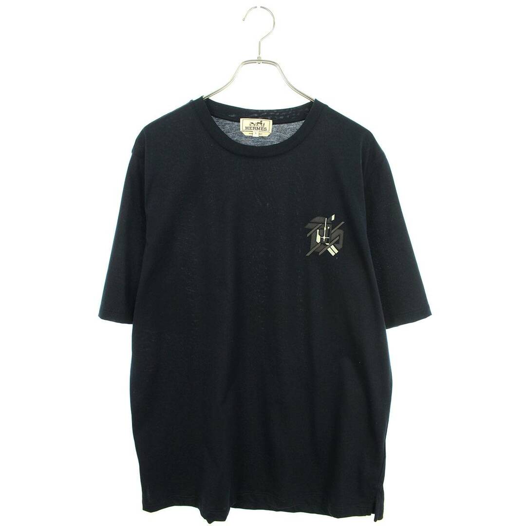 トップスエルメス  23SS  31-5766 ミニレザーパッチTシャツ メンズ L