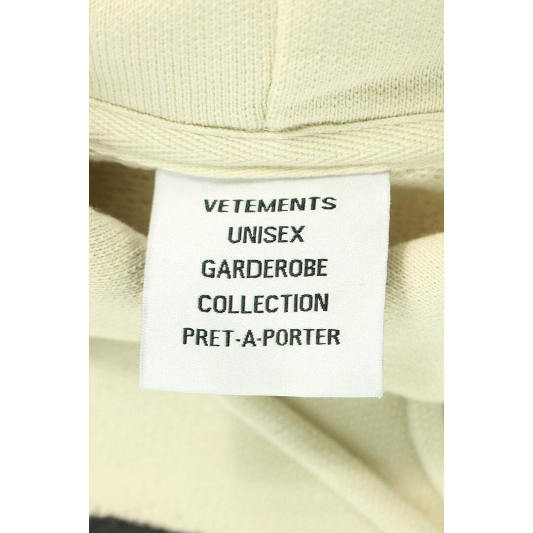 VETEMENTS ヴェトモン 21AW ダブルアナーキープリント プルオーバーパーカー ボルドー オーバーサイズ UA52TR820R Size XS