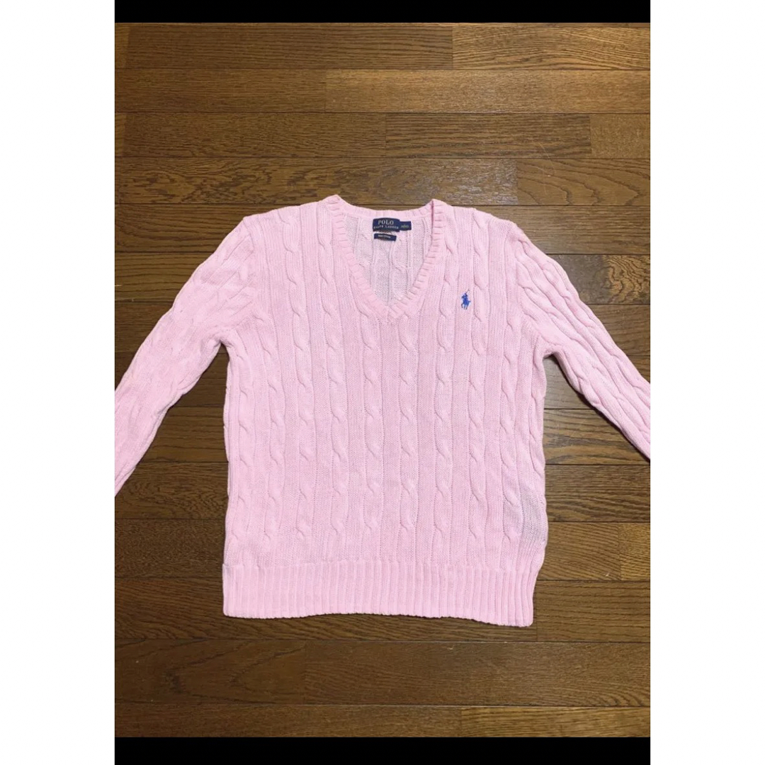 POLO RALPH LAUREN(ポロラルフローレン)の【希少 ピマコットン】 ラルフローレン Vネック ケーブル ニット NO1490 レディースのトップス(ニット/セーター)の商品写真