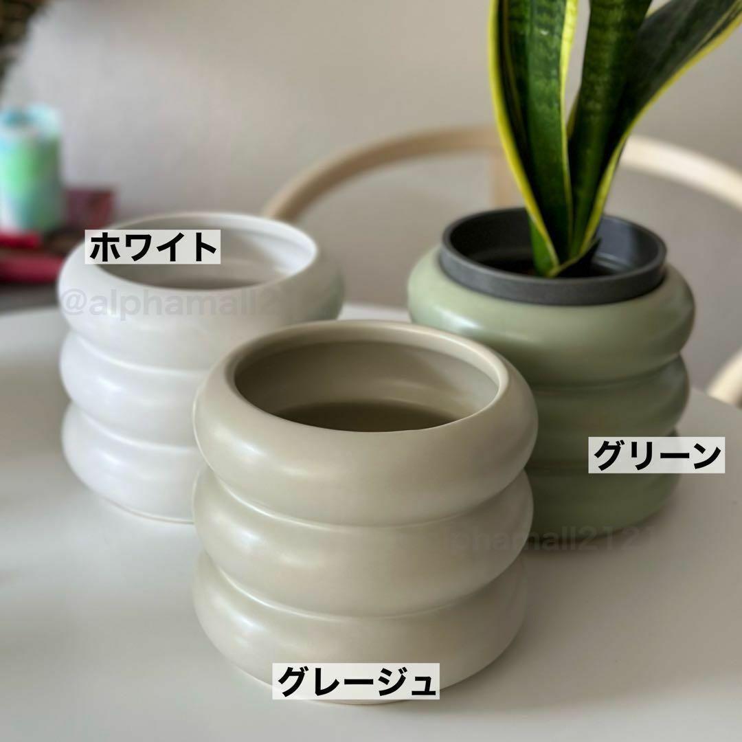 【新品】観葉植物 鉢カバー 韓国インテリア ホワイト 4号 プランターポット インテリア/住まい/日用品のインテリア小物(その他)の商品写真