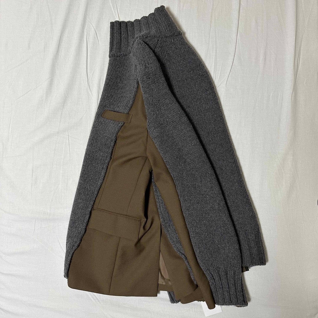 sacai 22AW スーチング×ニット ジャケット ブルゾン MA-1