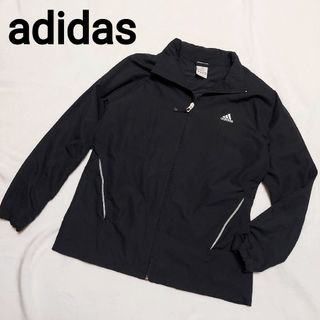 アディダス(adidas)の美品☆アディダス adidasウィンドブレーカー L 黒 トラックジャケット(ジャージ)