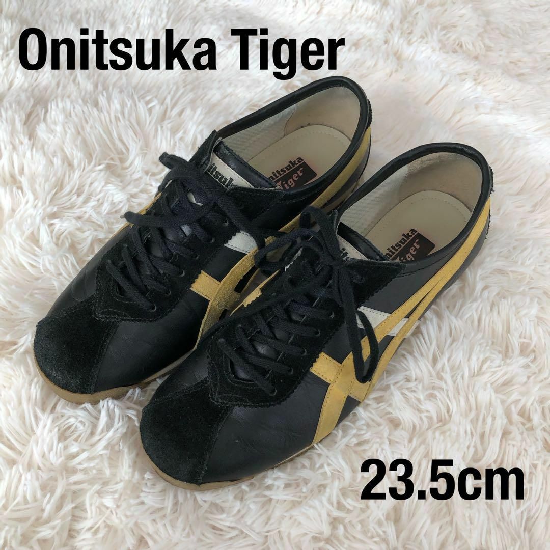 Onitsuka Tiger(オニツカタイガー)のOnitsuka Tigerオニツカタイガーブラックレザースニーカーリンバー66 レディースの靴/シューズ(スニーカー)の商品写真