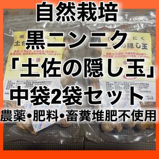 自然栽培　黒にんにく「土佐の隠し玉」中袋２袋セット　農薬・肥料・畜糞堆肥不使用(その他)