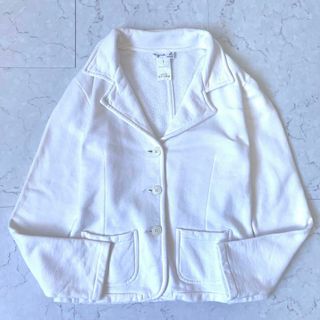 アニエスベー(agnes b.)の【アニエスベー】美品 日本製 スウェット ジャケット 白 agnes b(カーディガン)