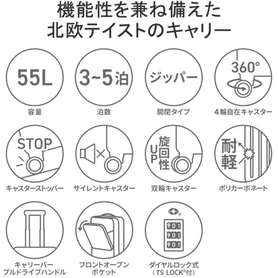 innovator イノベーター スーツケース 55L マッドブラック