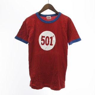 リーバイス(Levi's)のリーバイス Tシャツ 半袖 クルーネック トリム 501プリント 赤 青 M(Tシャツ/カットソー(半袖/袖なし))