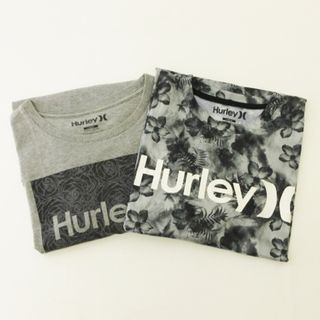 ハーレー(Hurley)のハーレー Tシャツ ラッシュガード 半袖 2点セット 花柄 グレー L(Tシャツ/カットソー(半袖/袖なし))