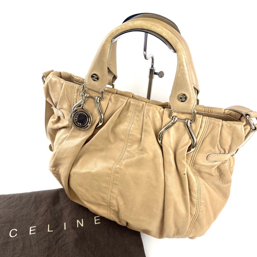 CELINE セリーヌ 2way ハンドバッグ ショルダーバッグ ベージュ