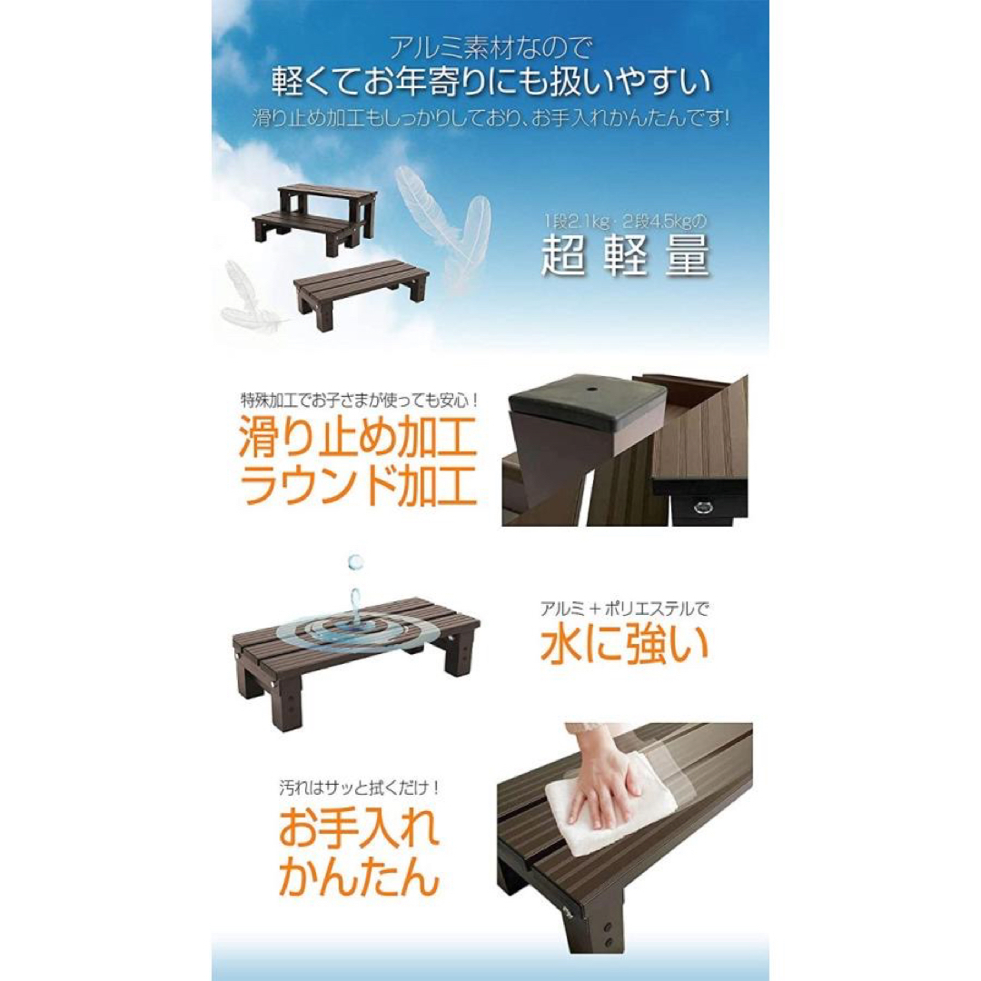 適当な価格 踏み台 2段 家庭 アルミ 足場台庭用 ステップ台 100kg 高さ30cm その他