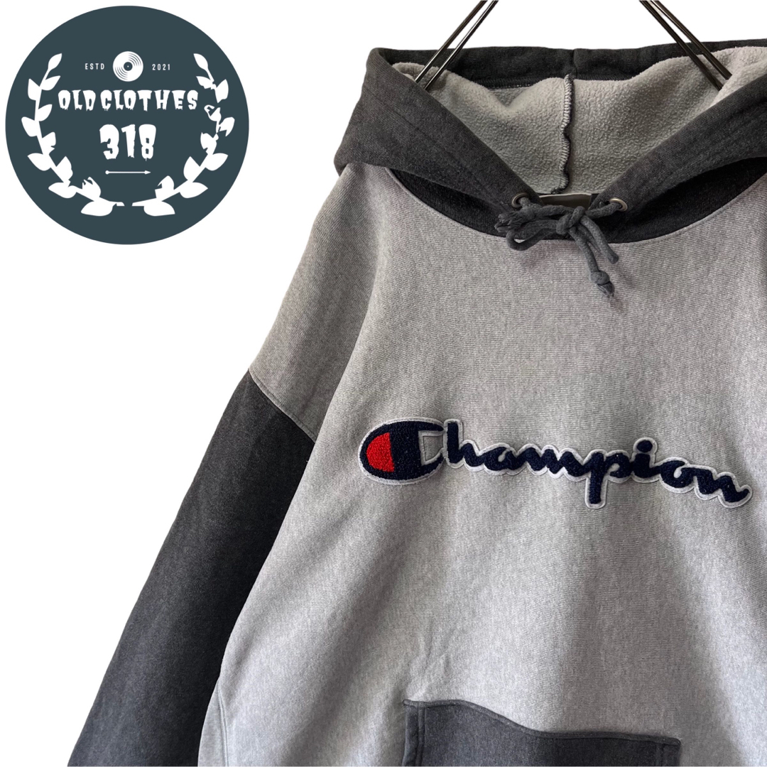 トップス【CHAMPION】リバースウィーブ センターロゴ 切り替え 3XLサイズ