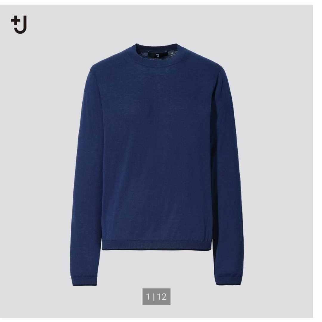 UNIQLO(ユニクロ)のUNIQLO +J シルクコットンクルーネックセーター ブルー レディースのトップス(ニット/セーター)の商品写真