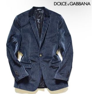 DOLCE&GABBANA MARTINI ストライプ ベロア 2Bジャケット