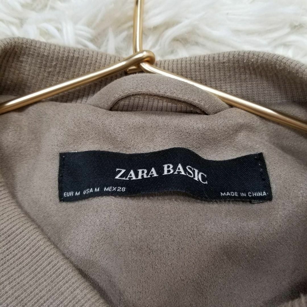ZARA(ザラ)のZARA BASICフェイクスエードボリュームスリーブブルゾン海外Mアース茶 レディースのジャケット/アウター(ブルゾン)の商品写真