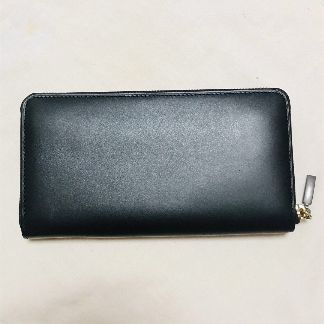 Ralph Lauren(ラルフローレン)のRALPH LAUREN 長財布　ラウンドファスナー　ブラック　レザー　型押し レディースのファッション小物(財布)の商品写真