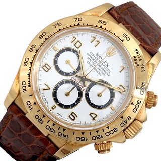 ロレックス(ROLEX)の　ロレックス ROLEX コスモグラフ・デイトナ N番 16518 ホワイトアラビア YG/革ベルト 自動巻き メンズ 腕時計(その他)