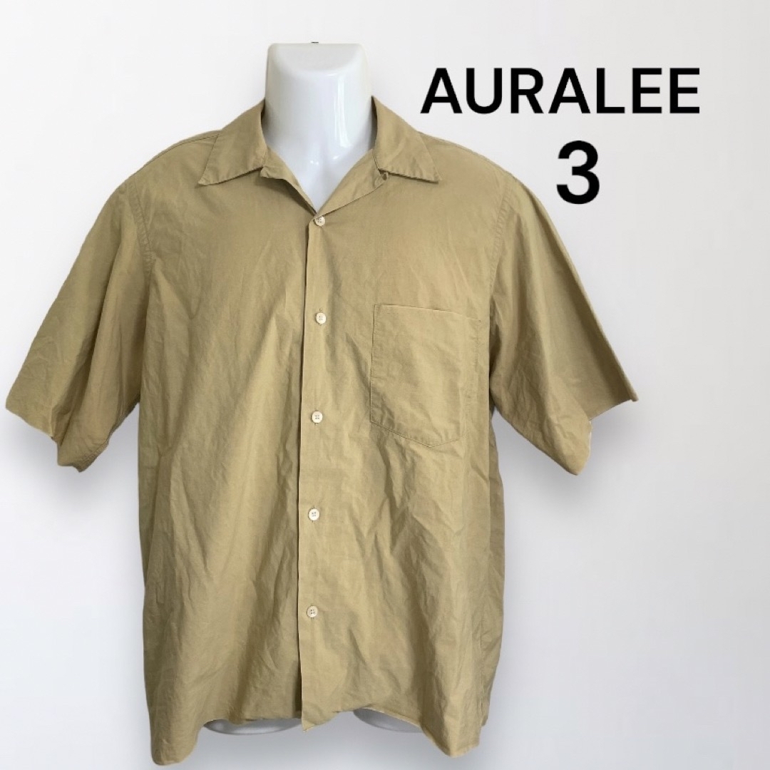 オーラリー　AURALEE メンズ 半袖シャツ　オープンカラーシャツ