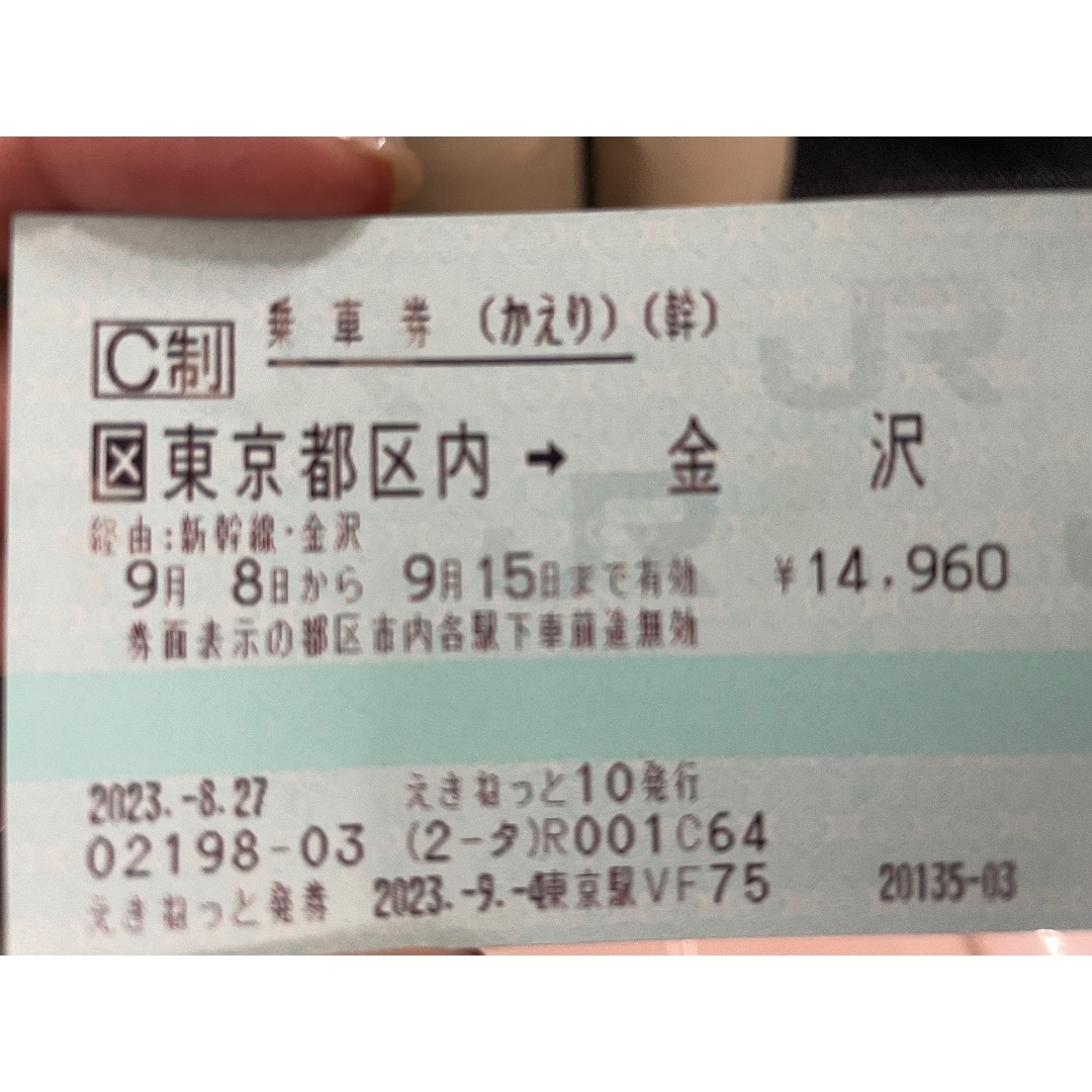 ⭐︎値下げ9/15まで⭐︎北陸新幹線チケット乗車券のみ
