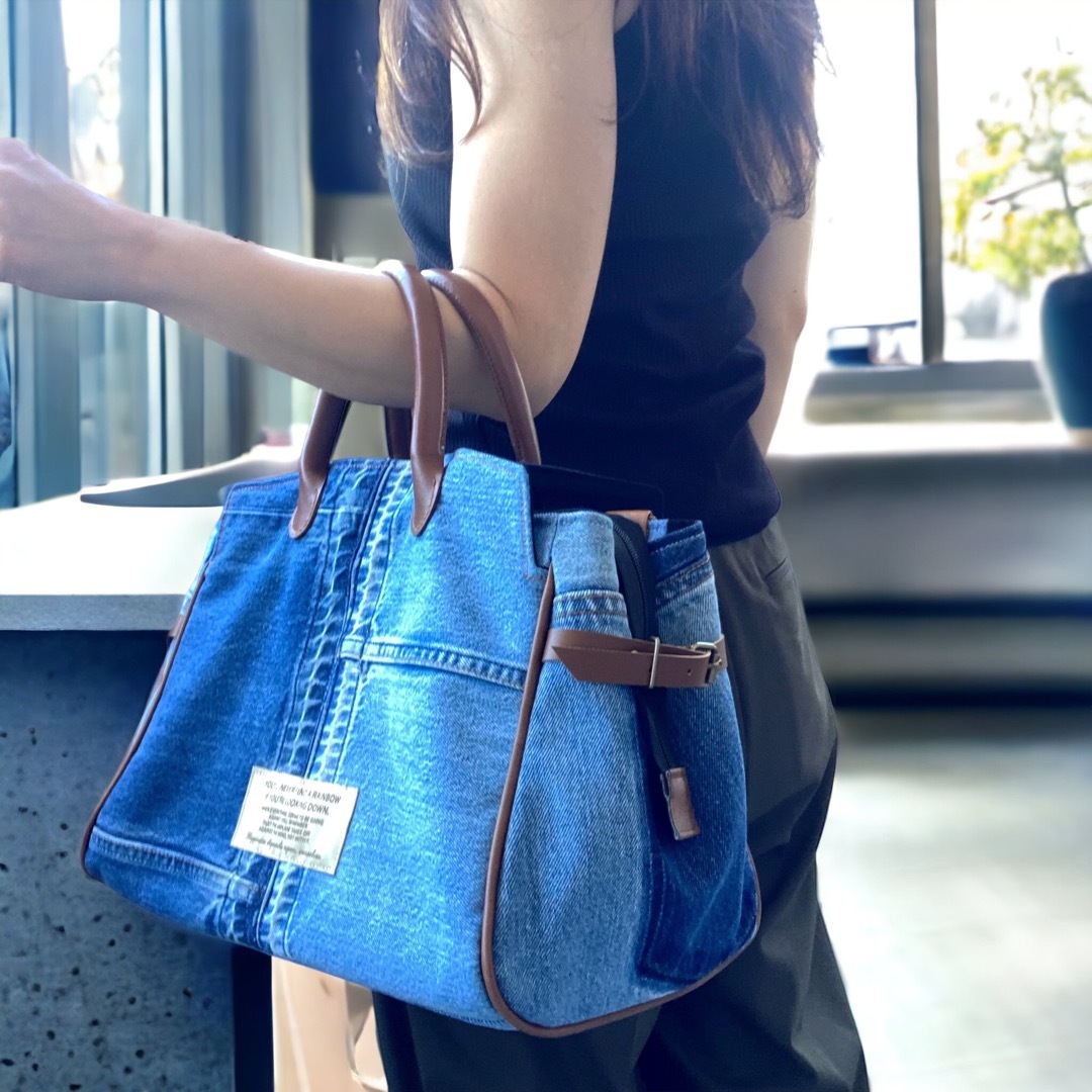 high class tote bag／デニムリメイク-