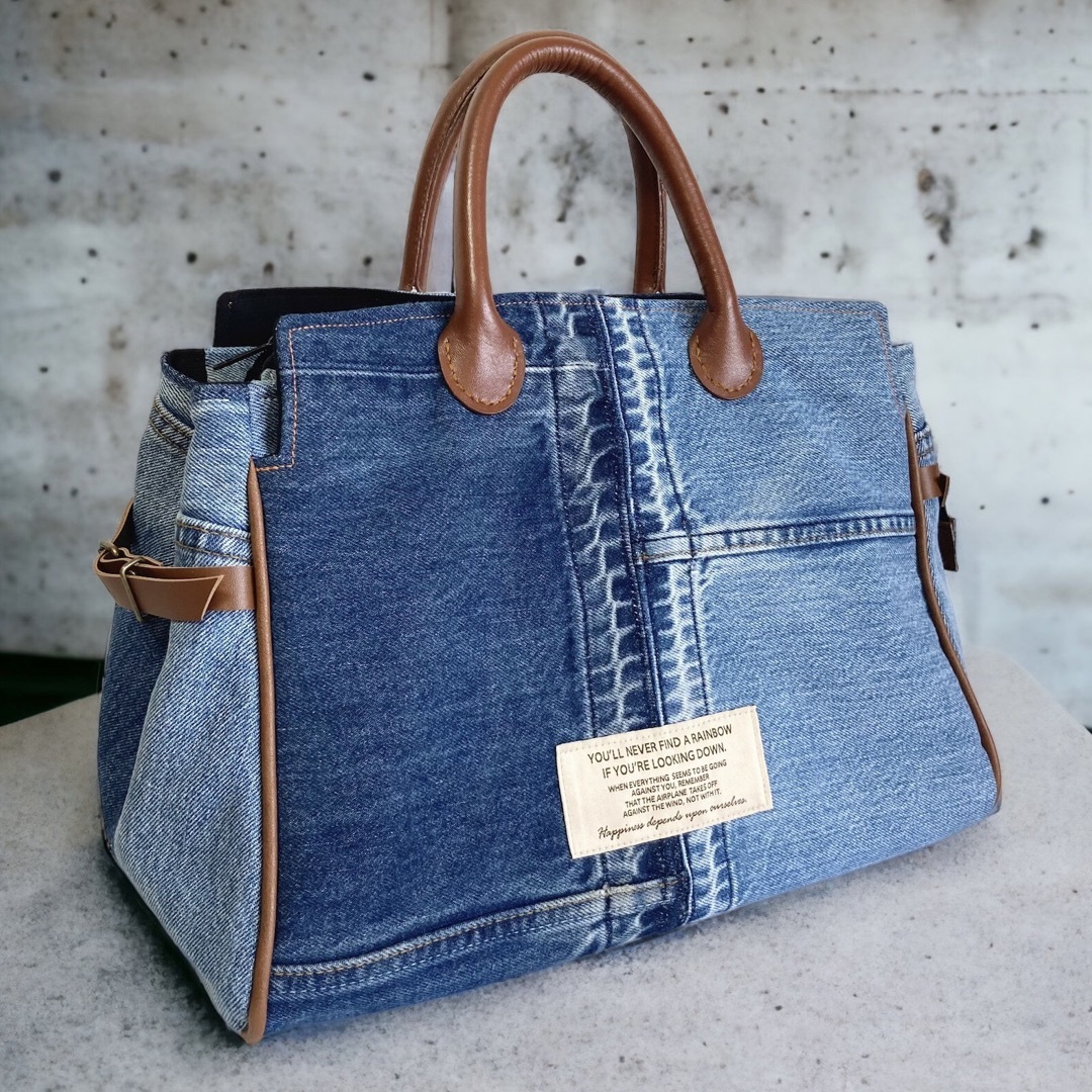 high class tote bag／デニムリメイク-